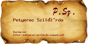 Petyerec Szilárda névjegykártya